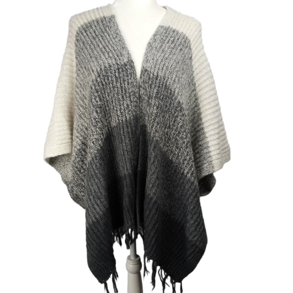 AMERICAN EAGLE~Ombre Colorblock Open Front Poncho Style Cardigan~OSFM